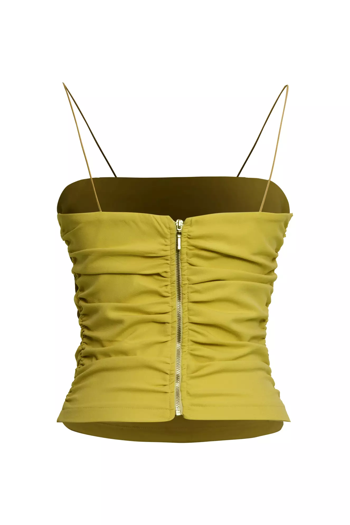 Pistachio Green Crepe Sleeveless Mini Crop Top