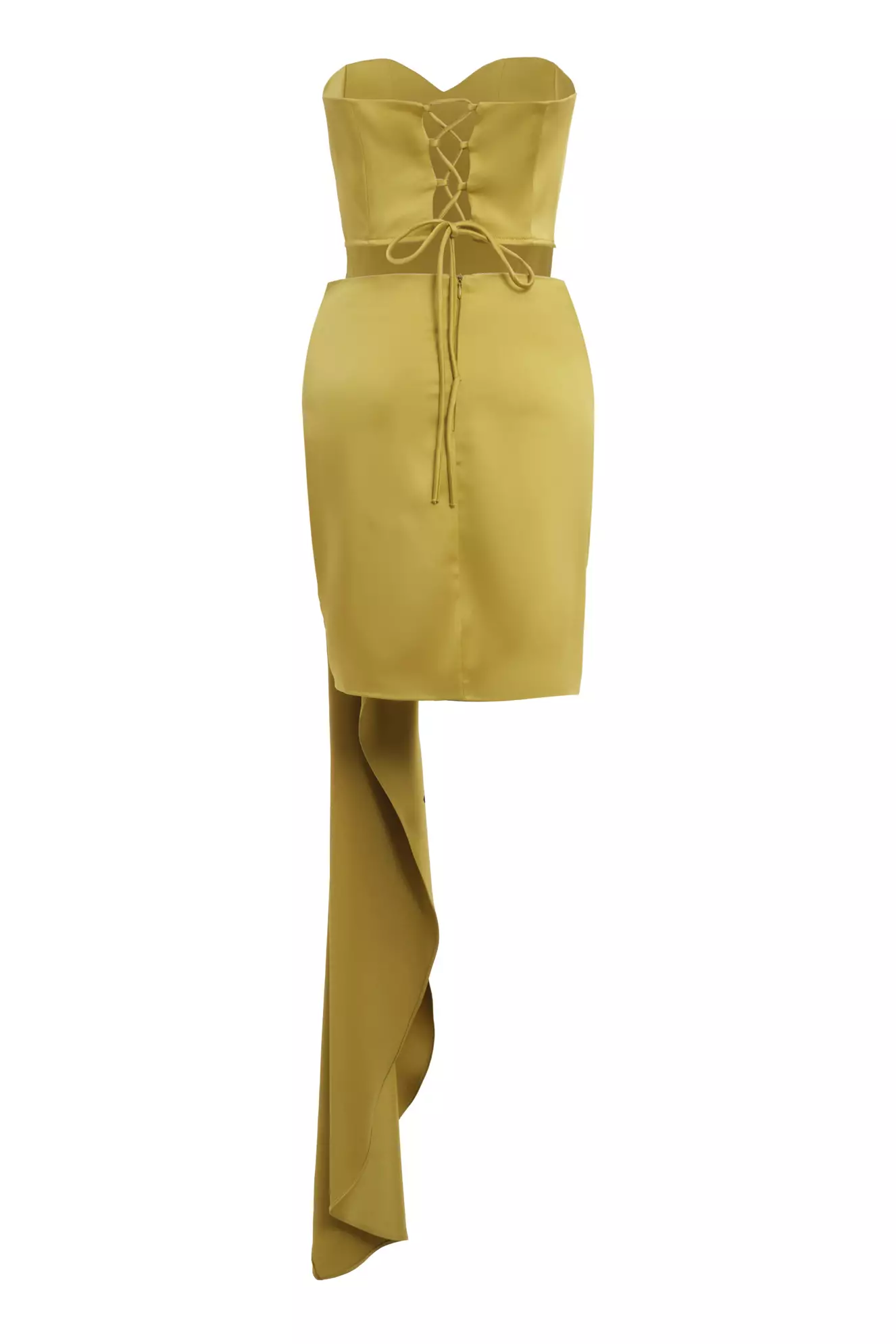 Pistachio Green Satin Sleeveless Mini