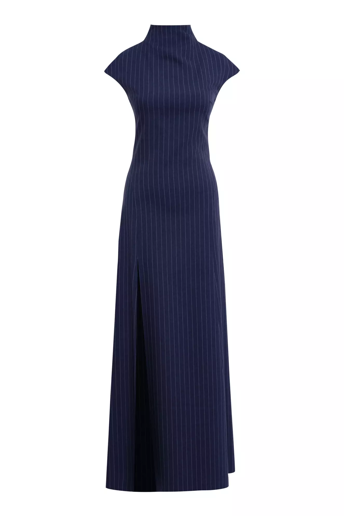 Navy Blue Wowen Short Sleeve Long Dress