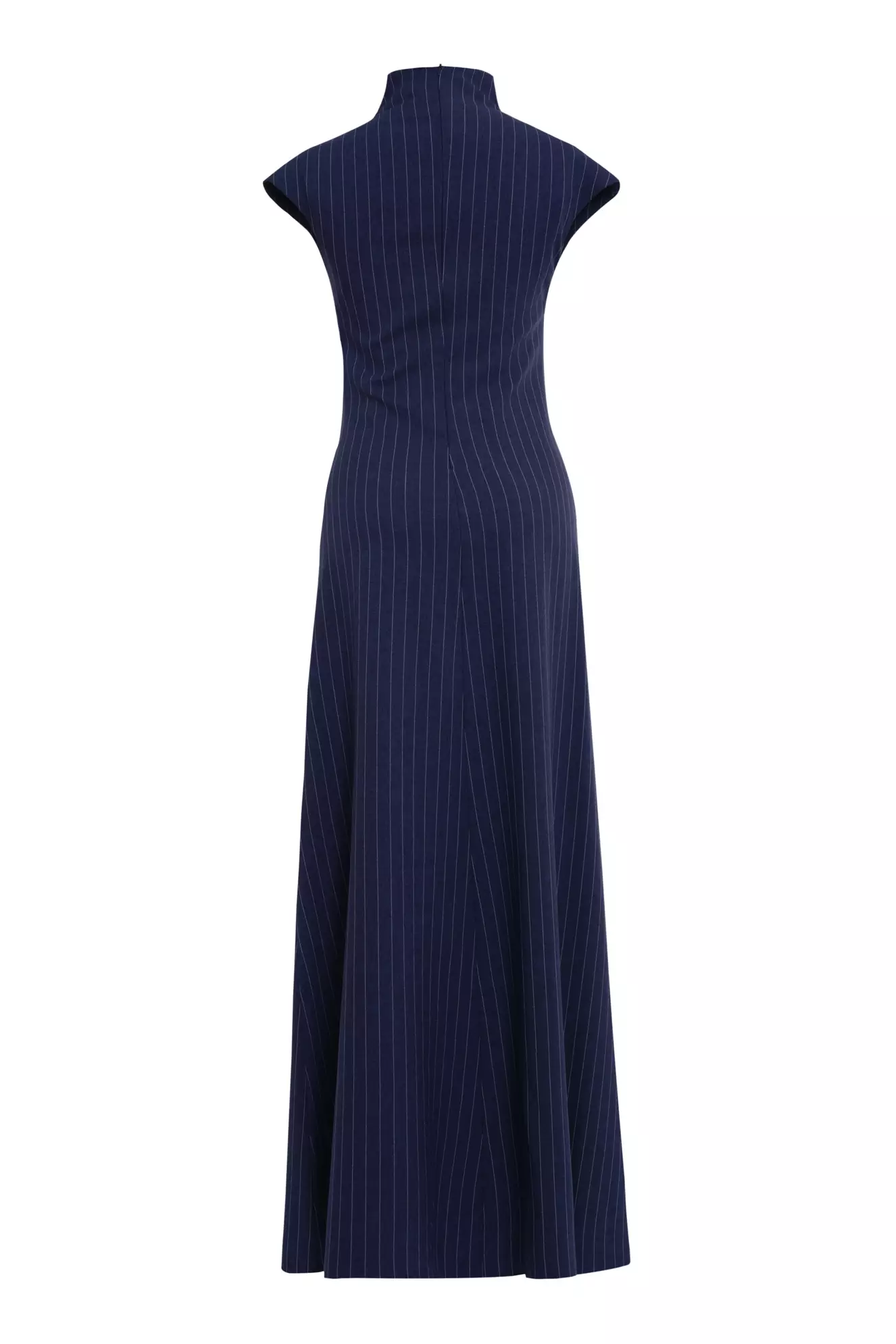 Navy Blue Wowen Short Sleeve Long Dress
