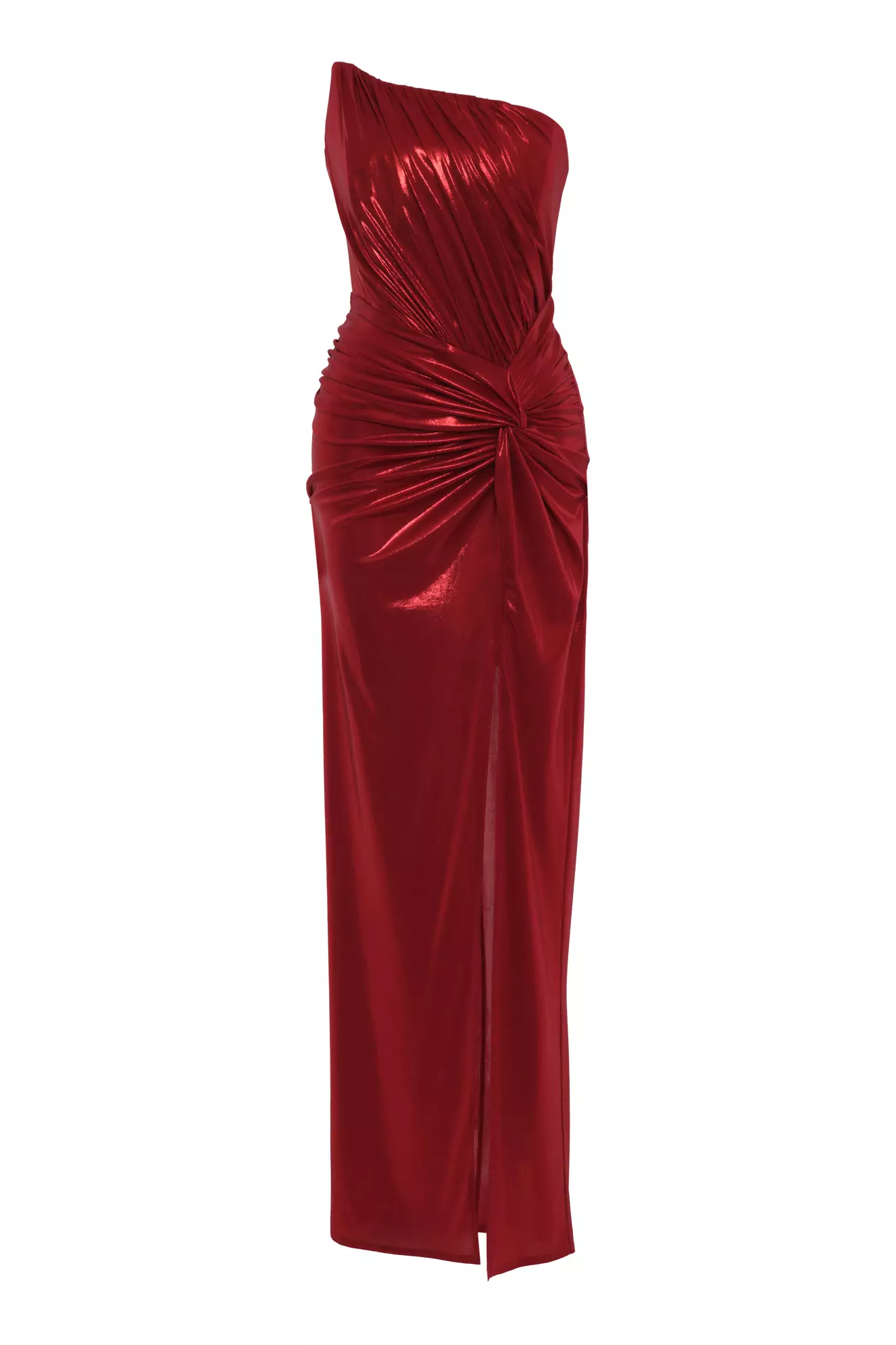 Maroon knitted sleeveless long dress