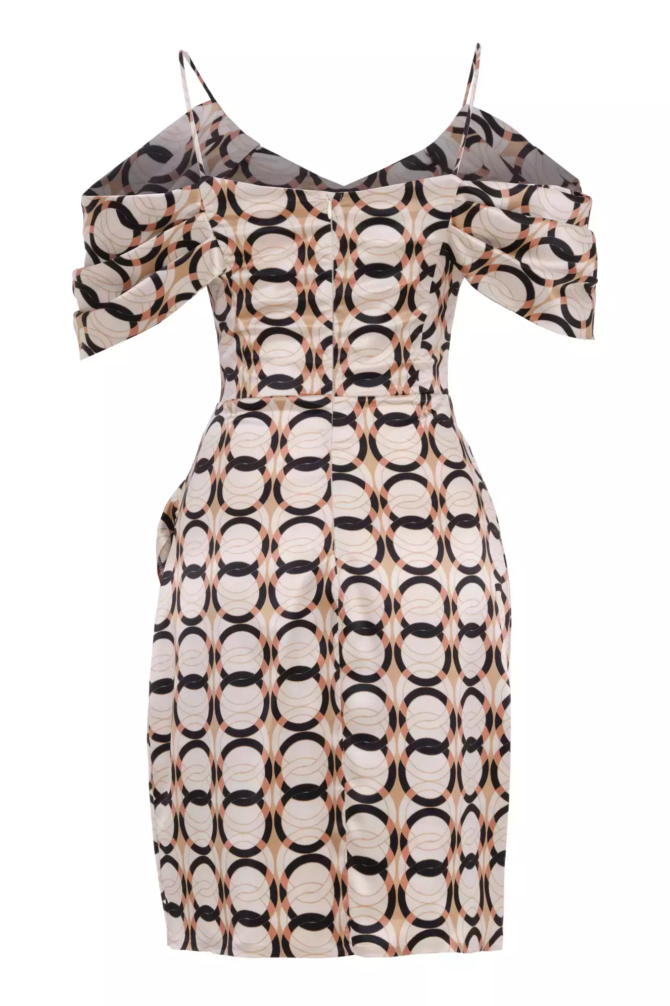 Printed Satin Sleeveless Midi Dress