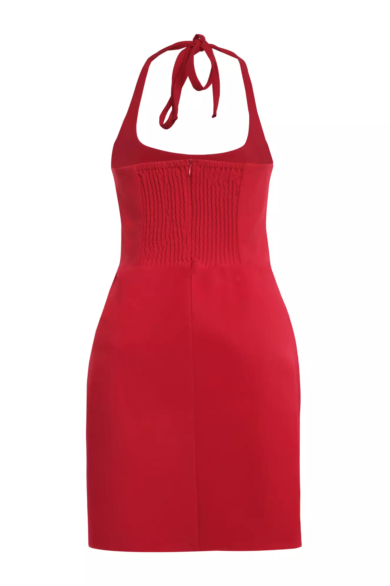 Red crepe sleeveless mini dress