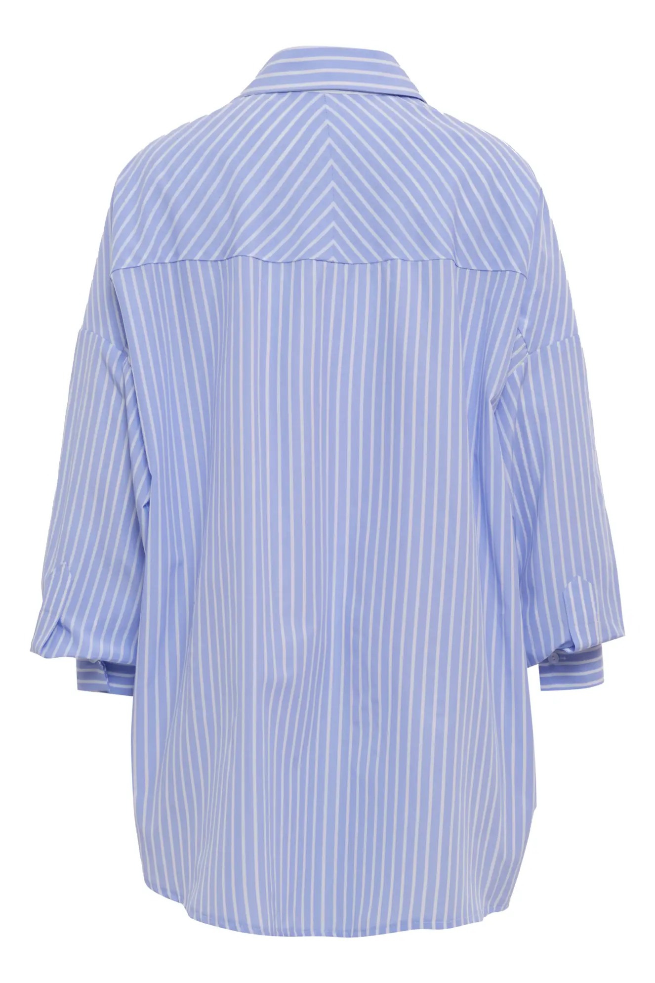 Blue Poplin Long Sleeve Gömlek