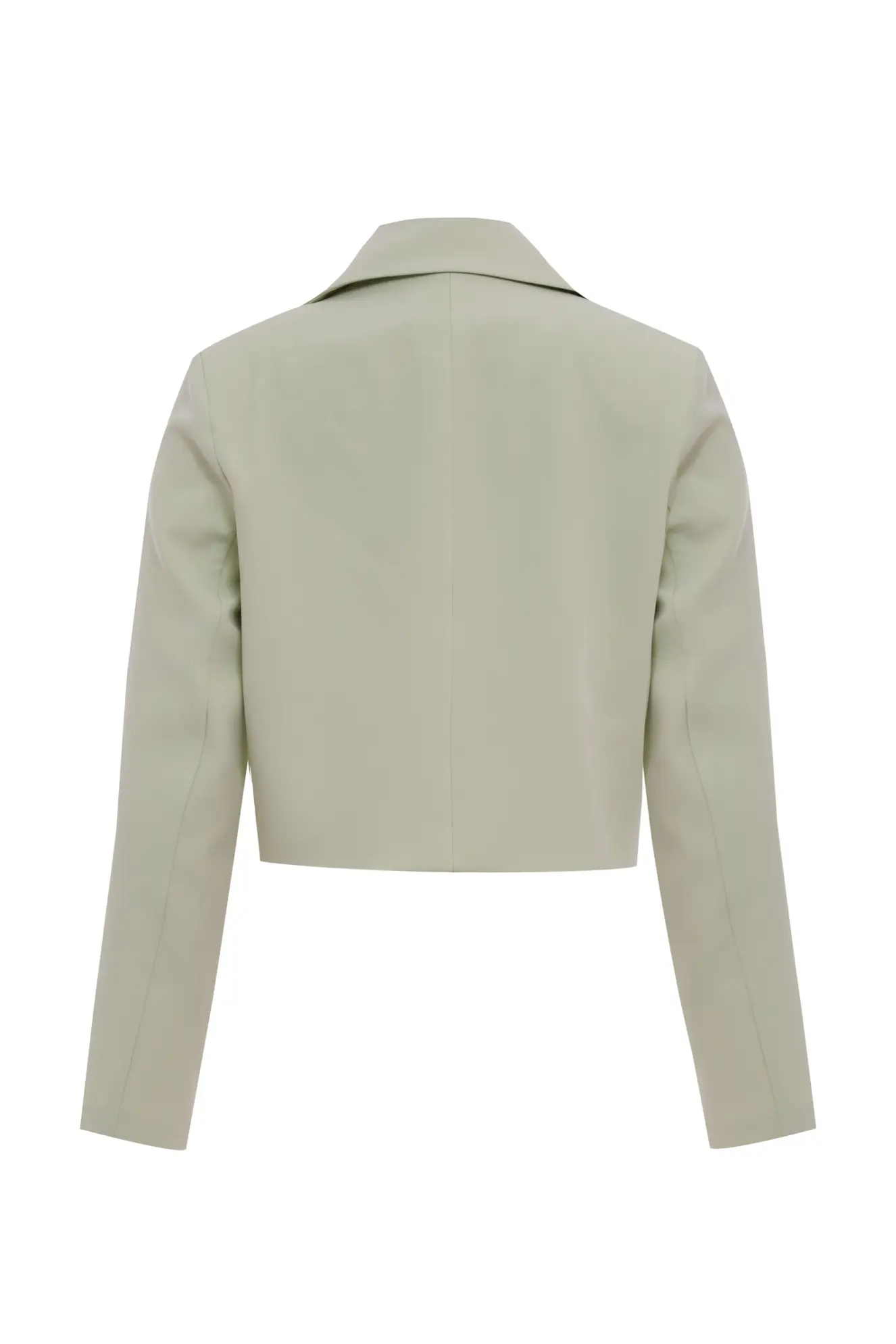 Mint Green Crepe Long Sleeve Mini Jacket