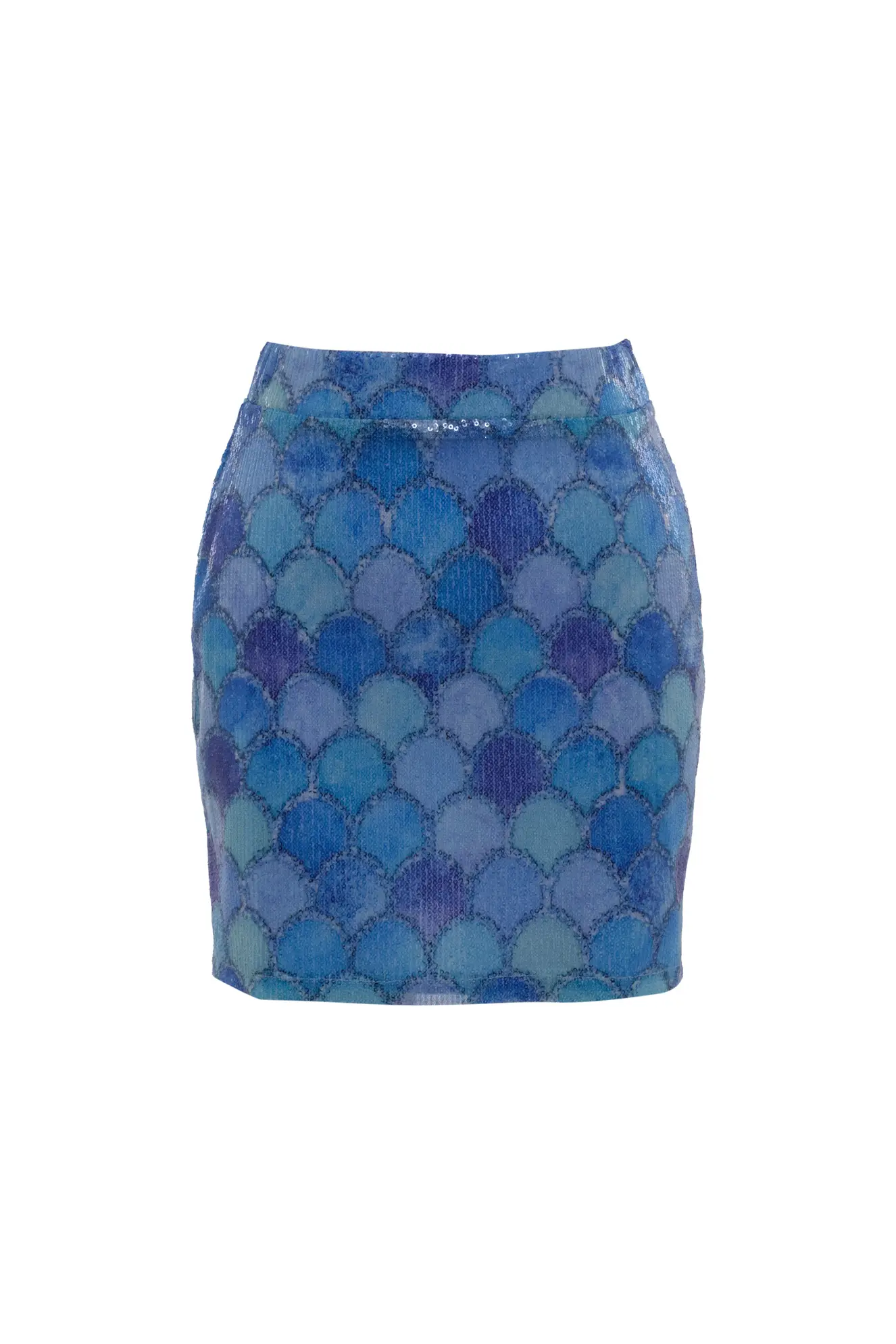 Blue sequin mini skirt