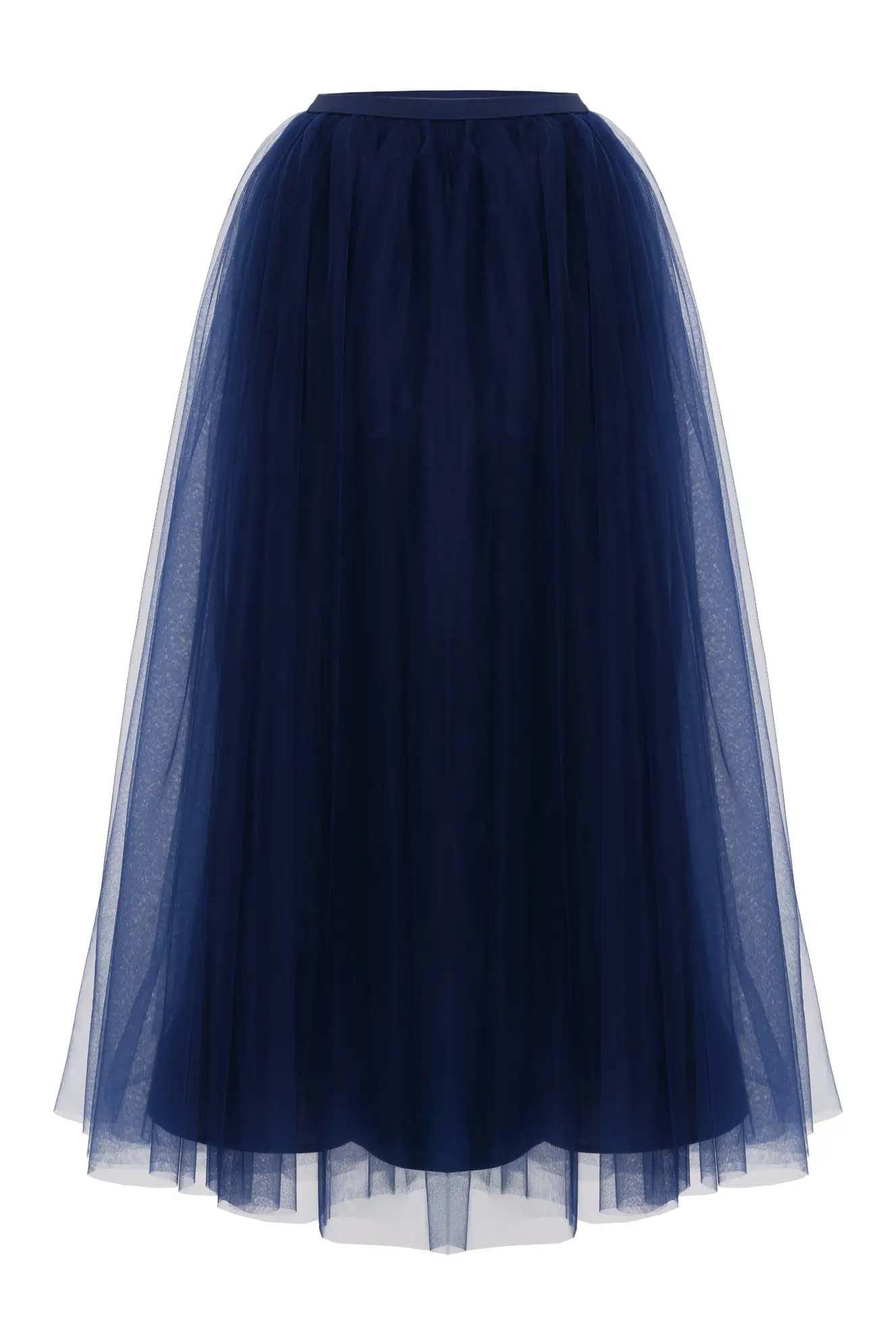 Navy Blue Tulle Long Skirt