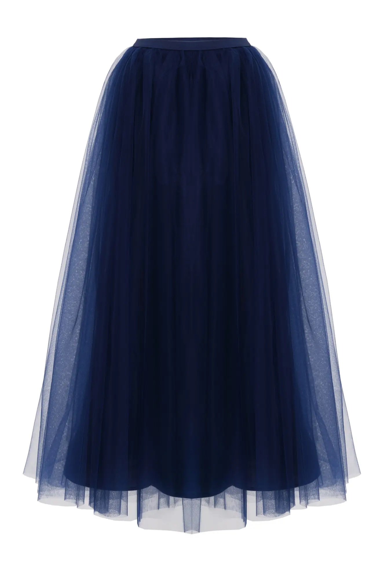 Navy Blue Tulle Long Skirt