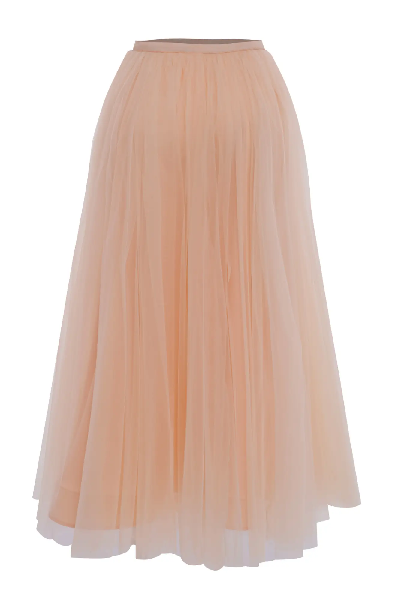 Beige Tulle Long Skirt