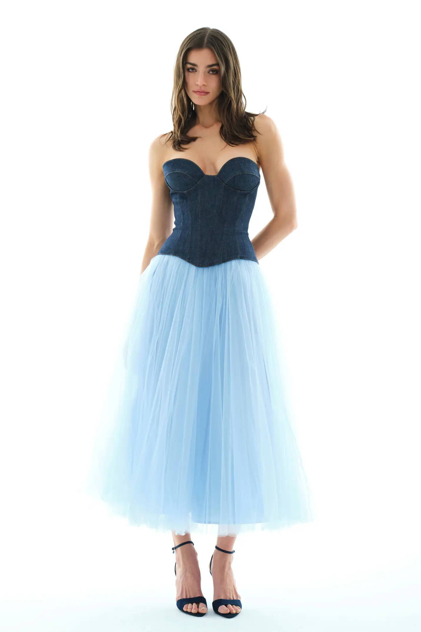Blue Tulle Long Skirt