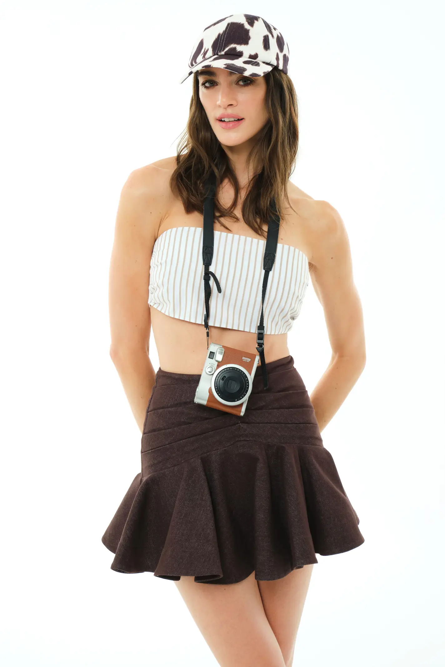 Brown Kot Mini Skirt