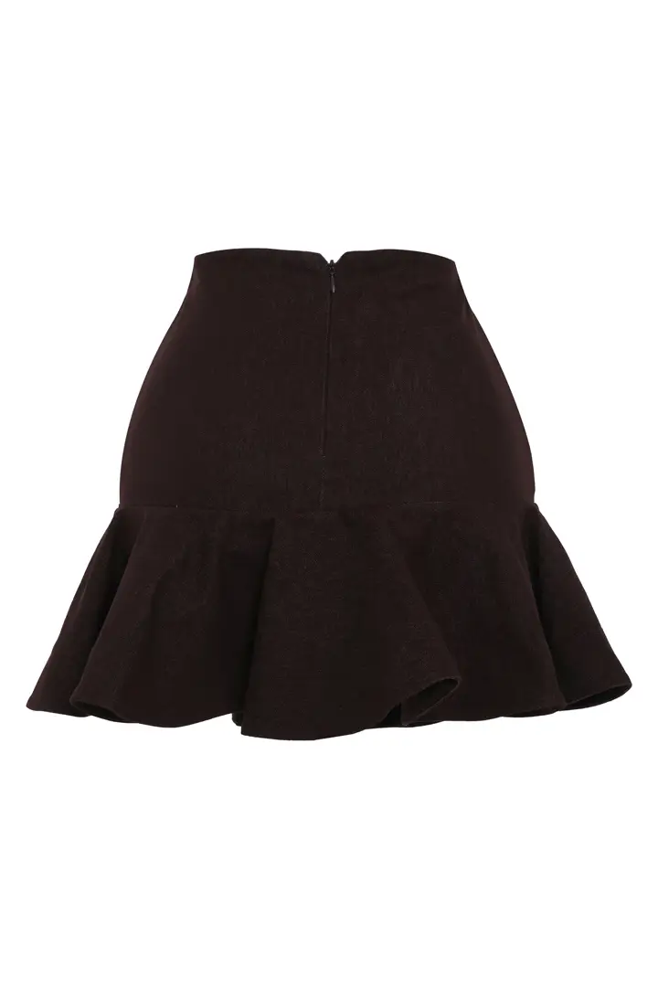 Brown Kot Mini Skirt