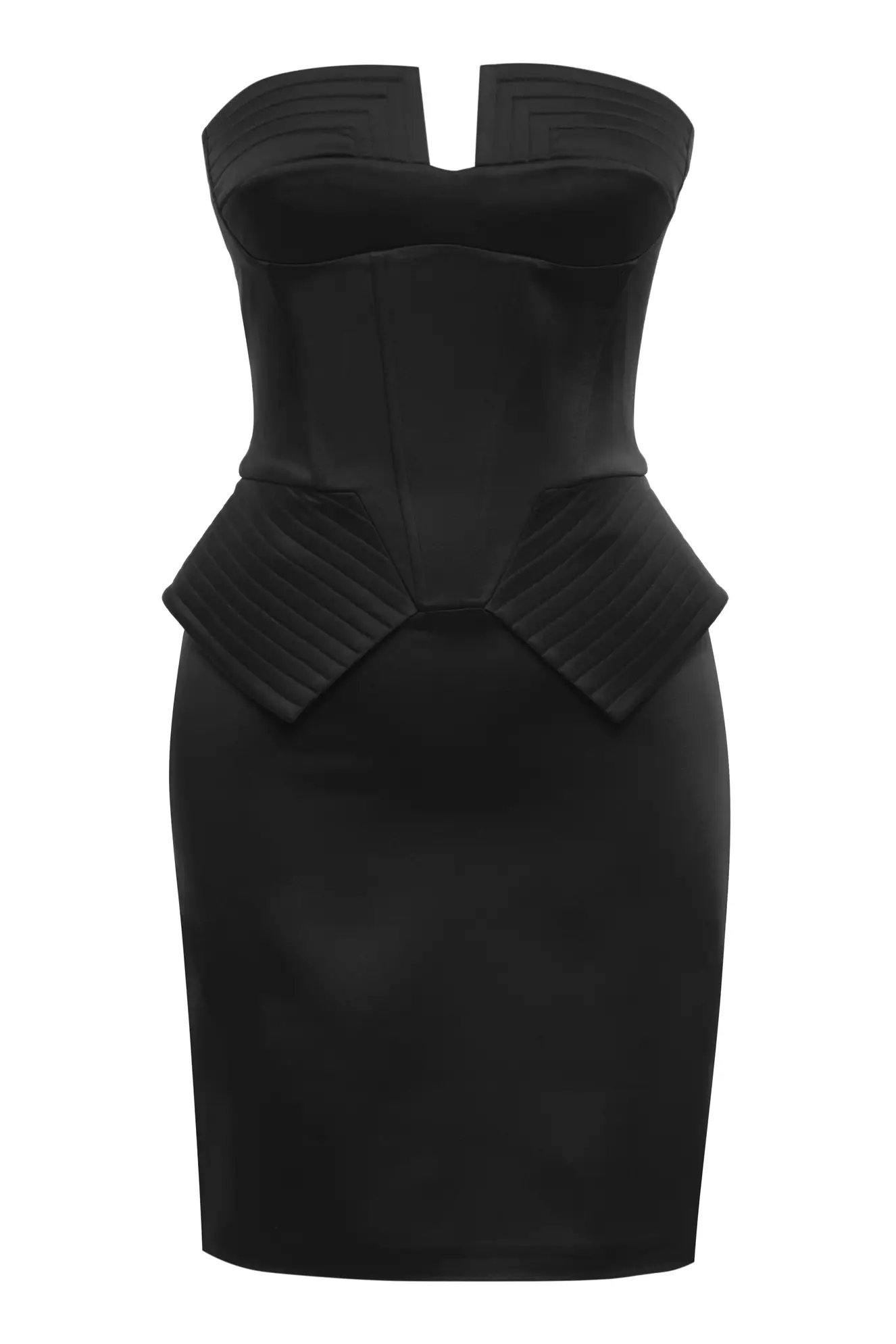 Black Satin Sleeveless Mini Dress
