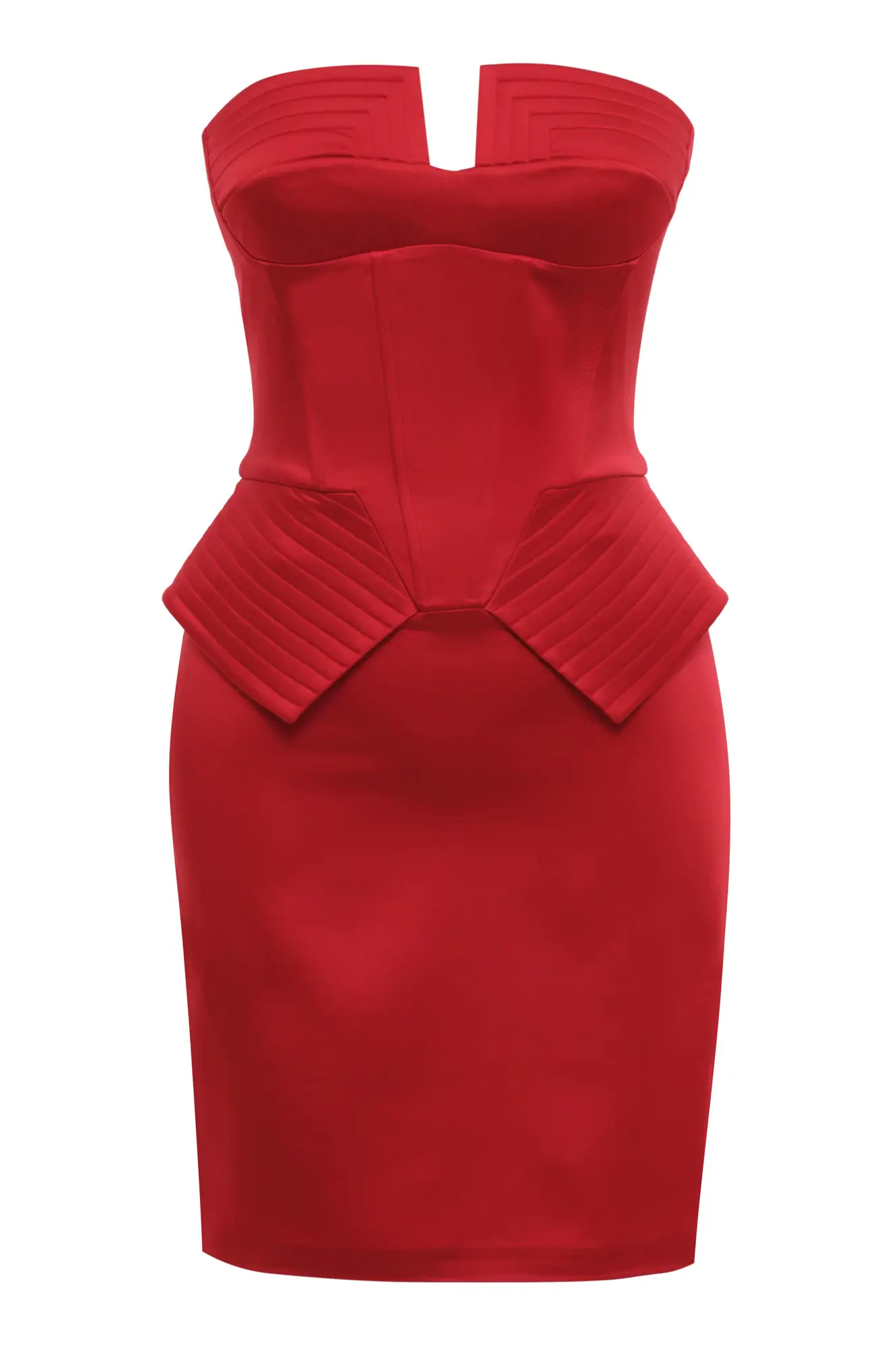 Red Satin Sleeveless Mini Dress