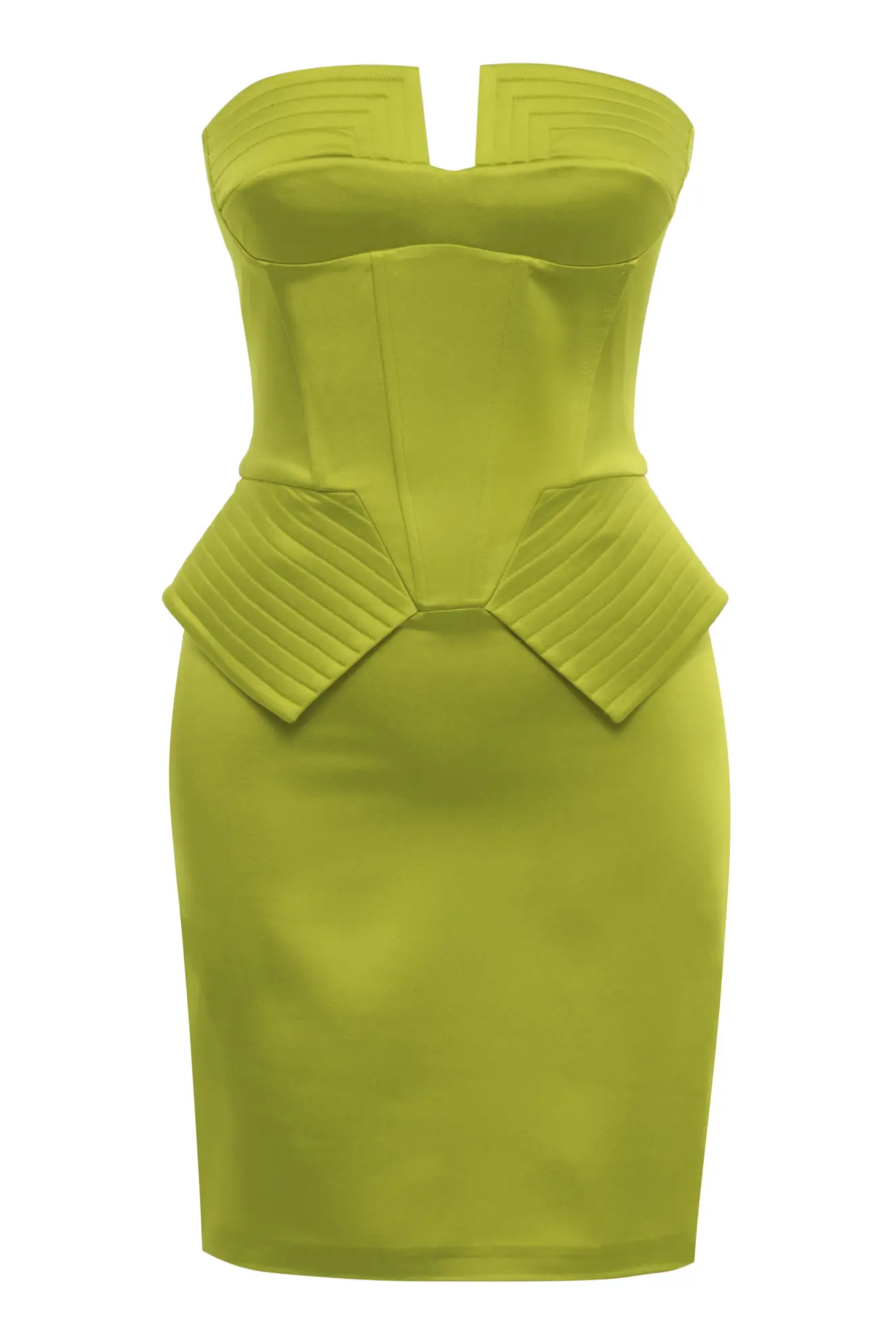Pistachio Green Satin Sleeveless Mini Dress