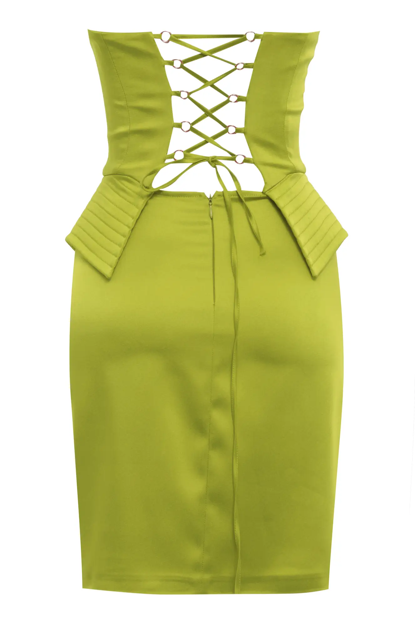 Pistachio Green Satin Sleeveless Mini Dress