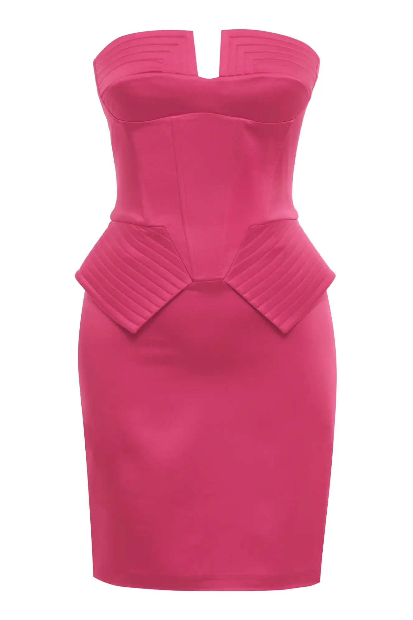 Fuchsia Satin Sleeveless Mini Dress