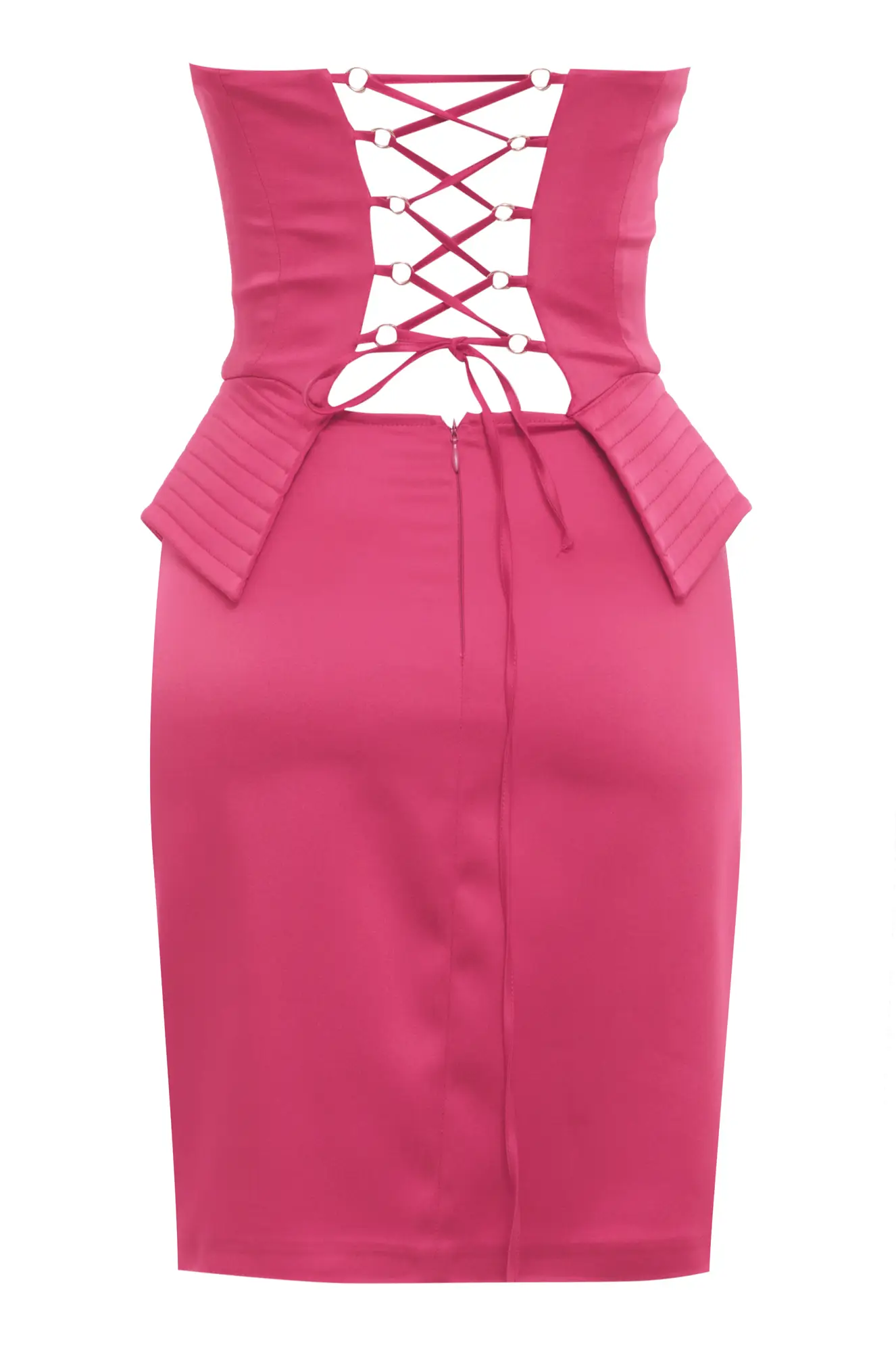 Fuchsia Satin Sleeveless Mini Dress