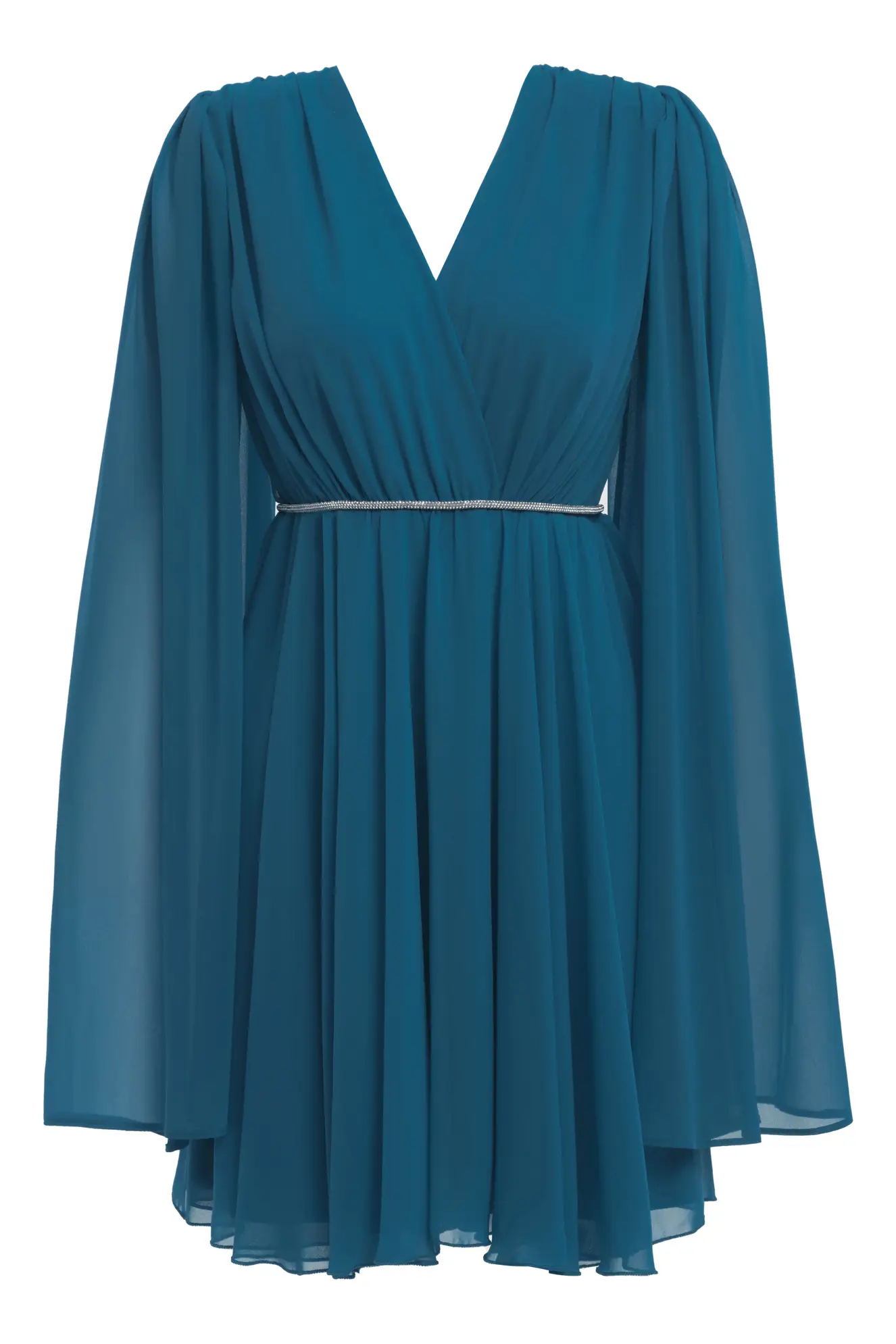 Oil Sifon Long Sleeve Mini Dress
