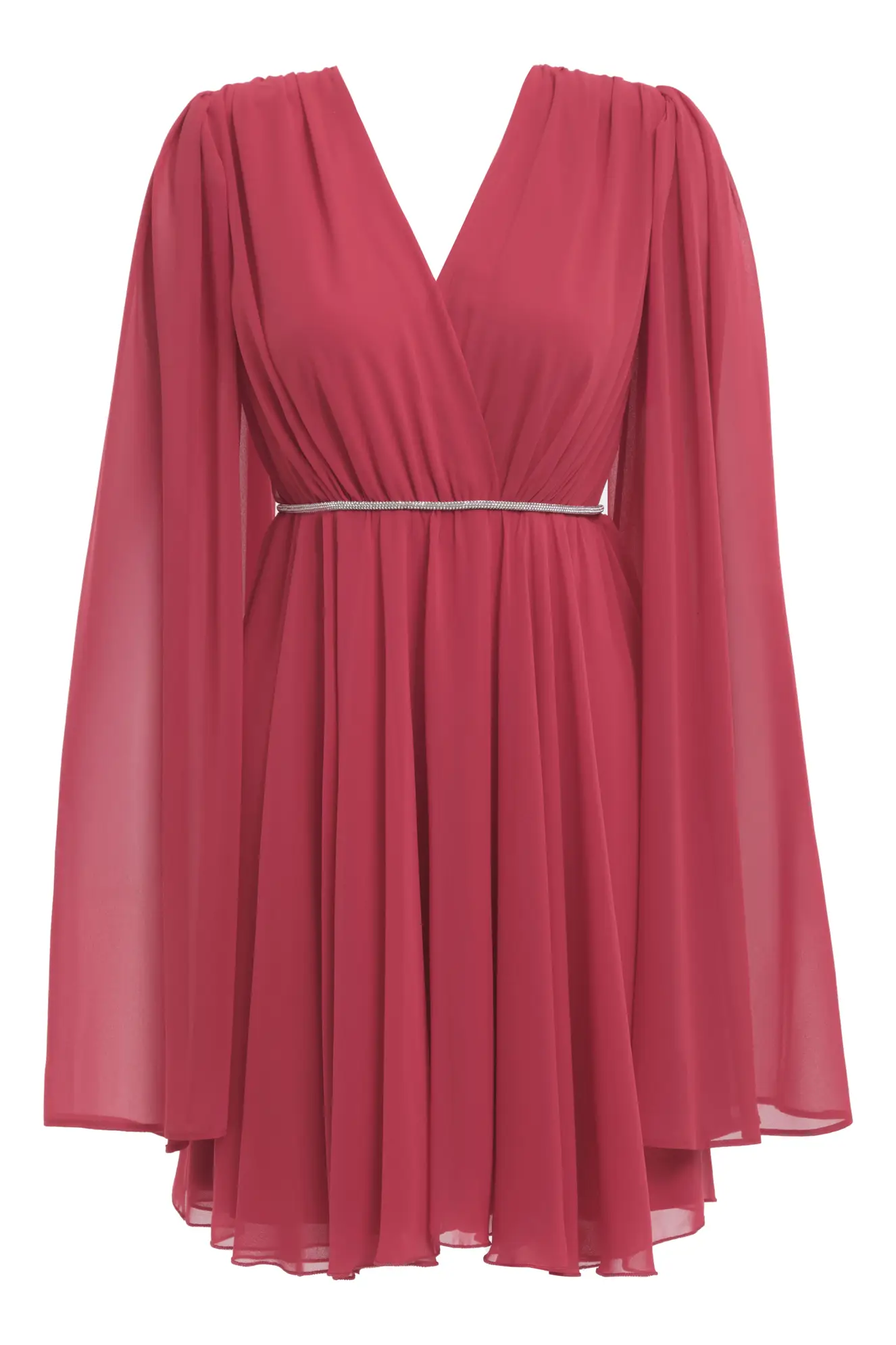 Coral Sifon Long Sleeve Mini Dress