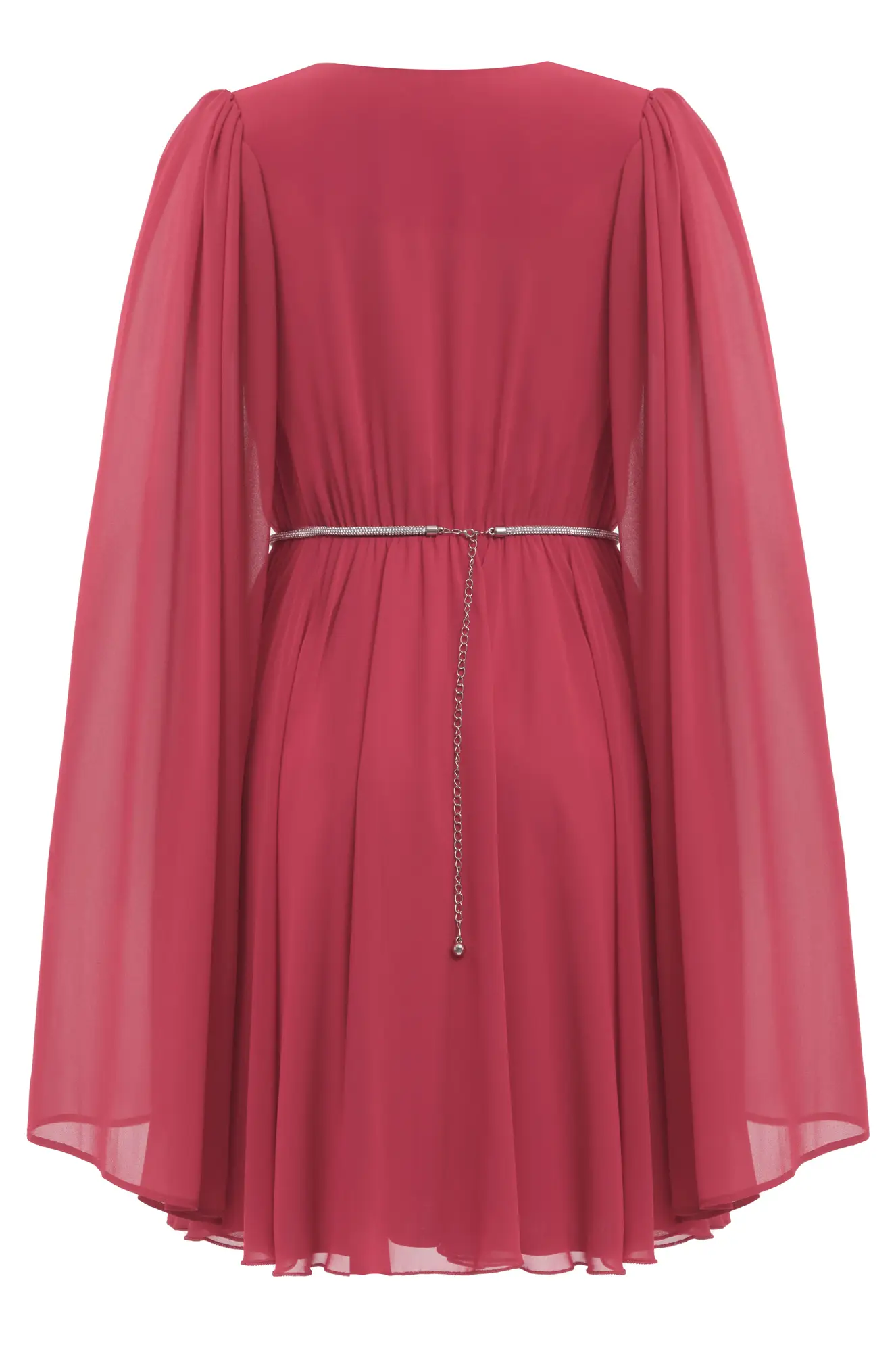 Coral Sifon Long Sleeve Mini Dress