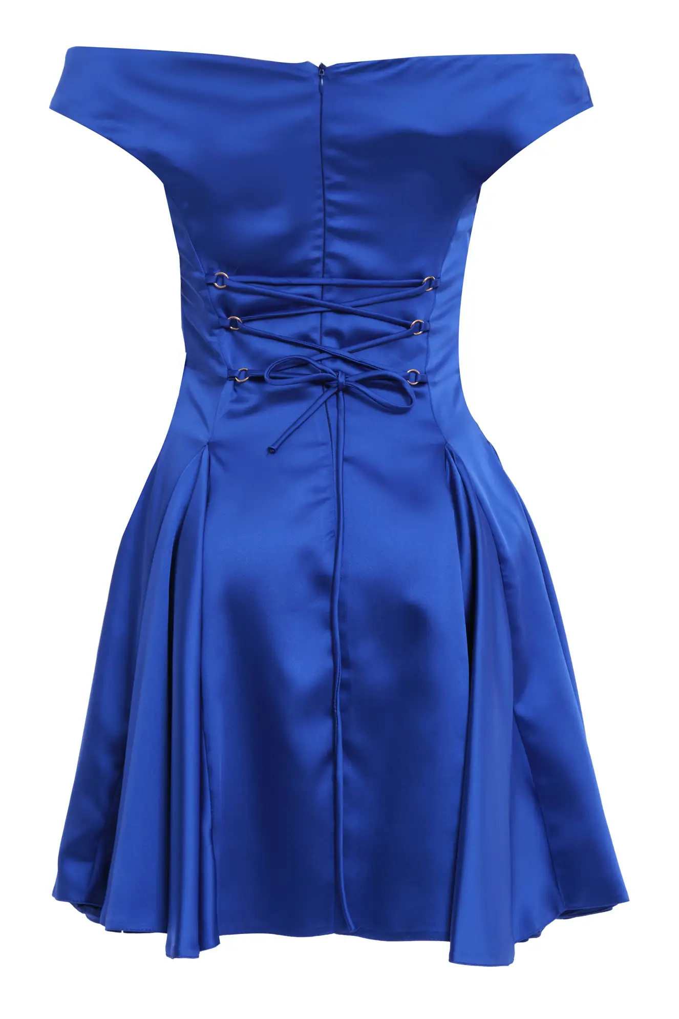 Blue Satin Sleeveless Mini Dress | Dress | KeiKei