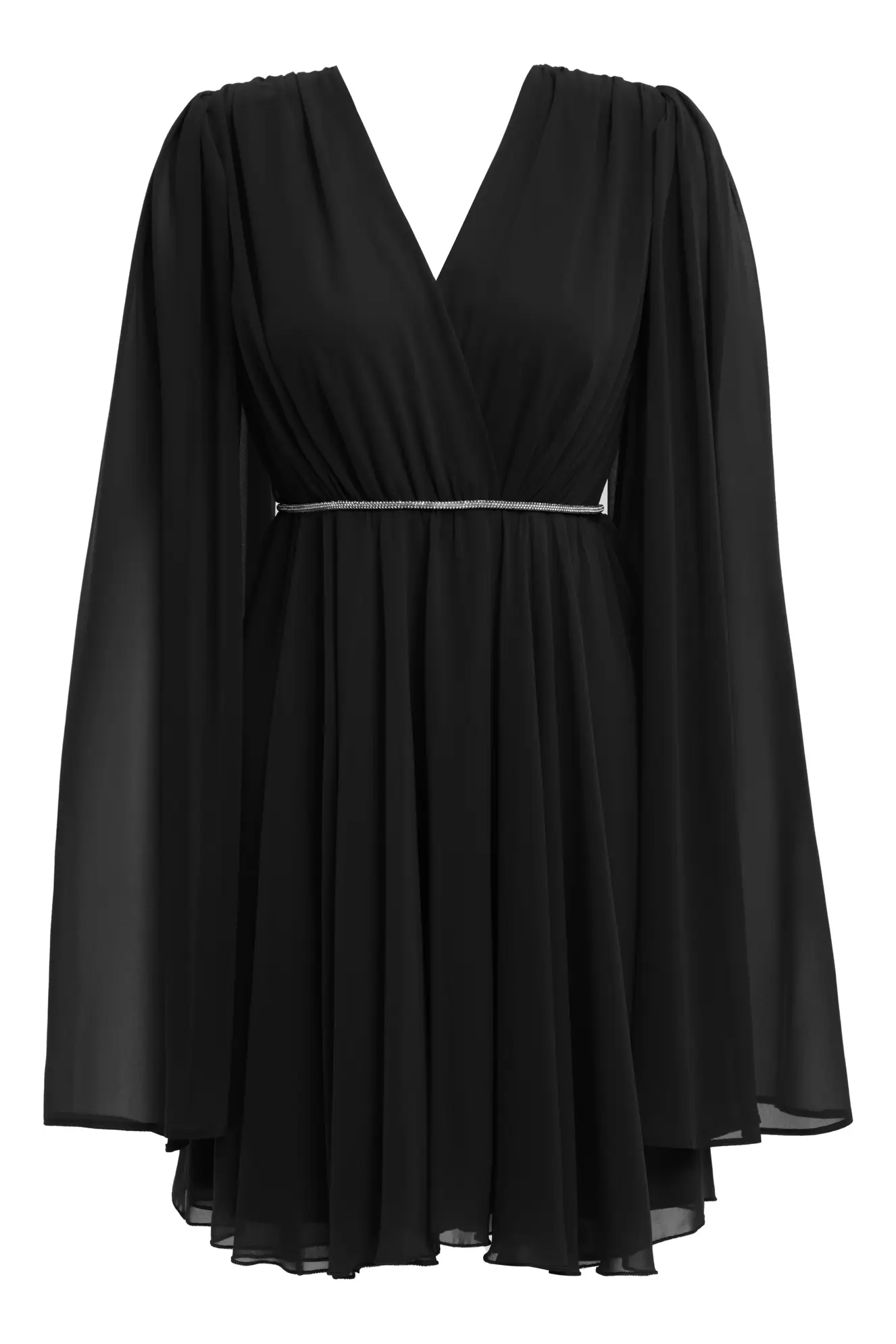 Black Sifon Long Sleeve Mini Dress