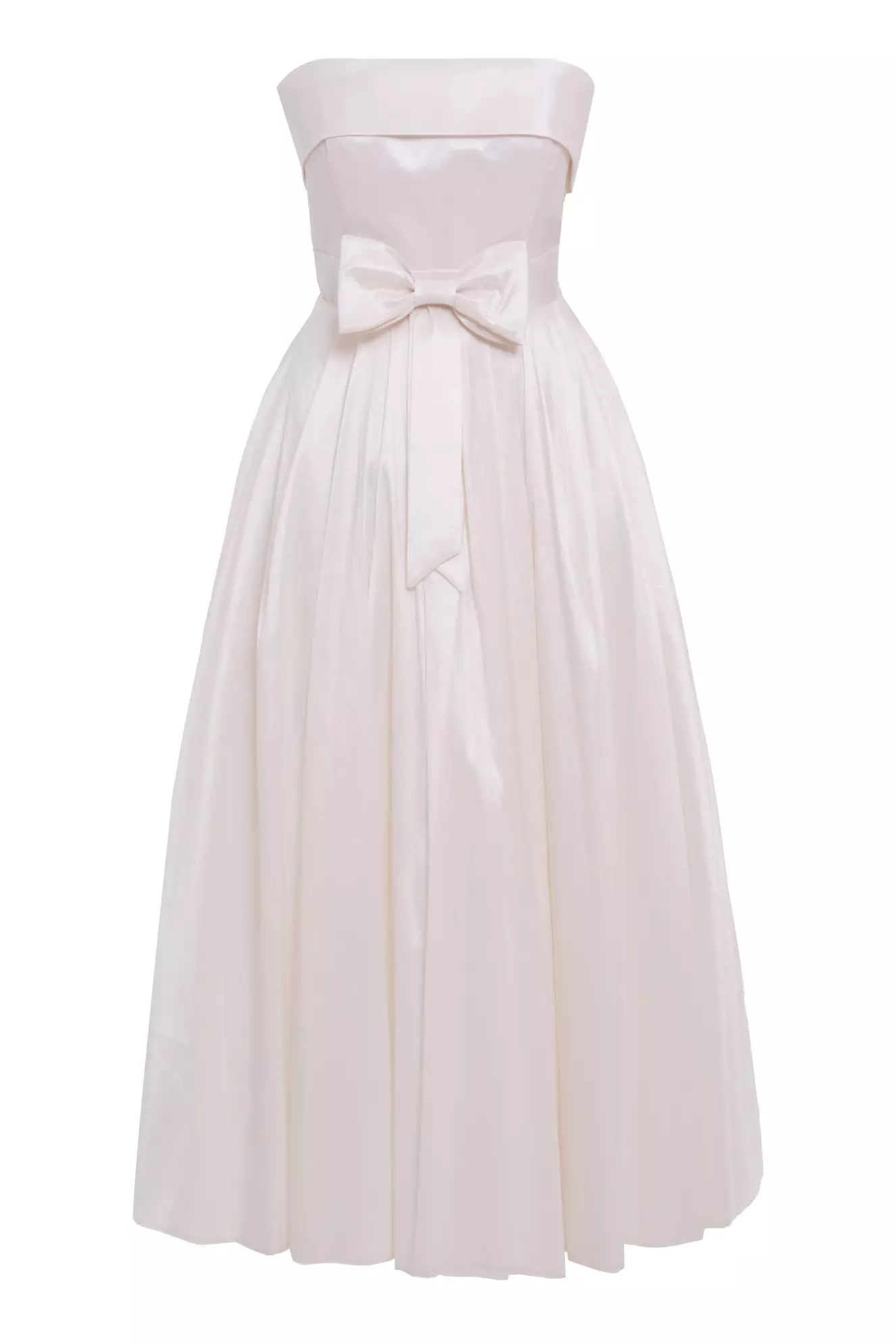 White Tafta Sleeveless Long Dress