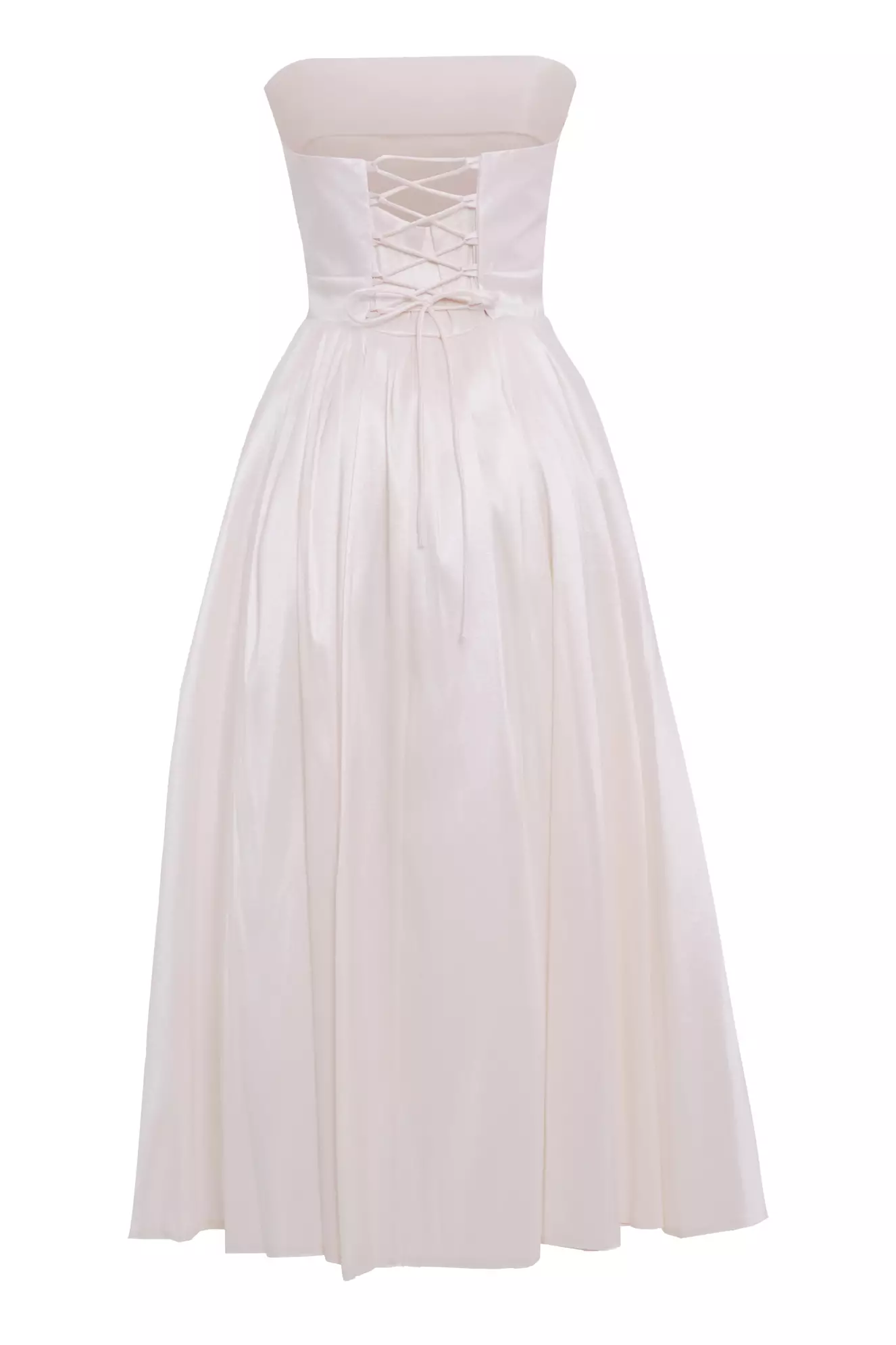 White Tafta Sleeveless Long Dress