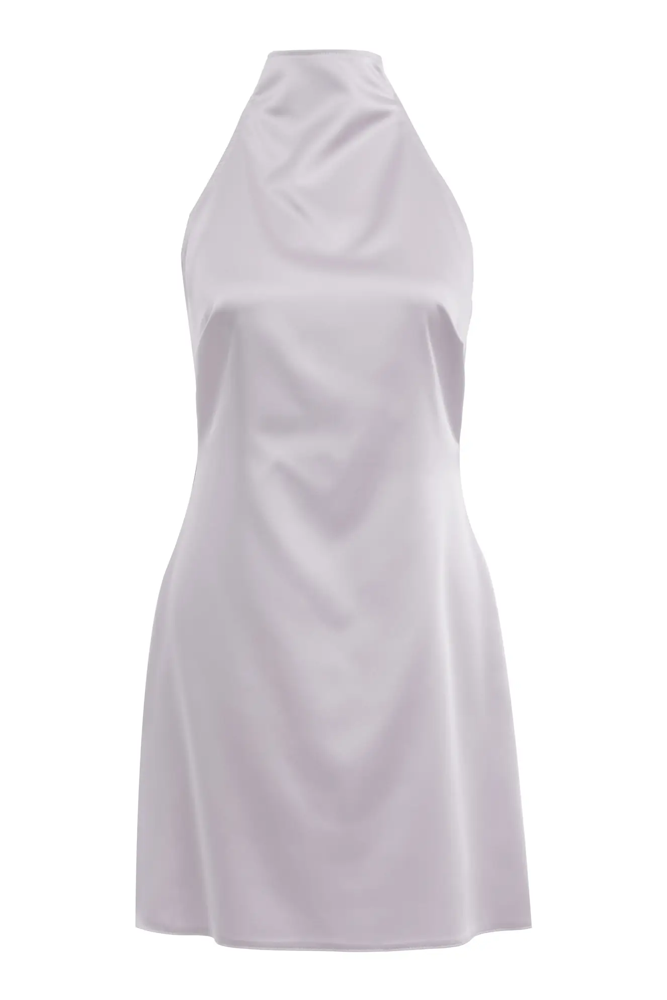 White Satin Sleeveless Mini Dress
