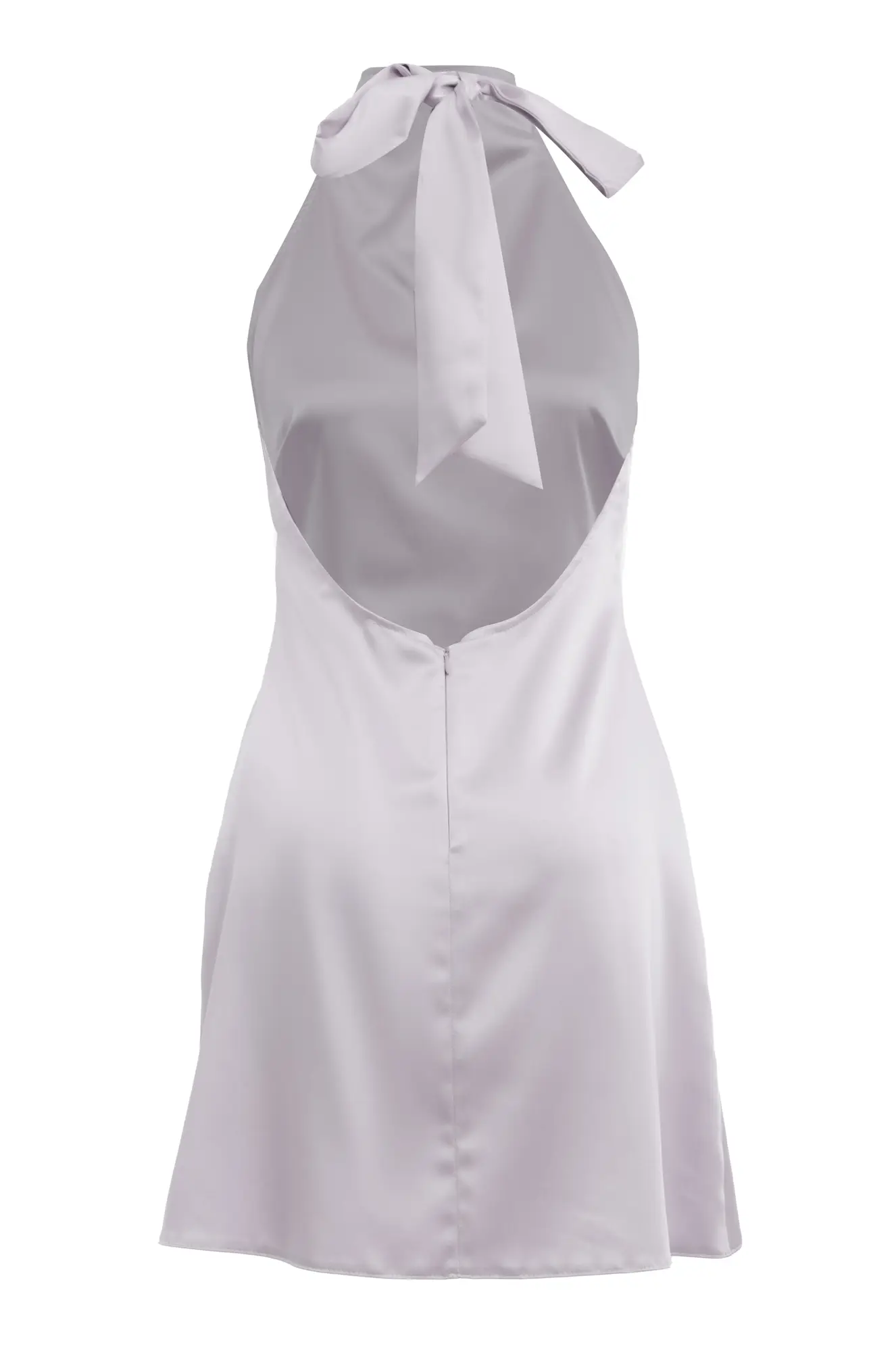 White Satin Sleeveless Mini Dress