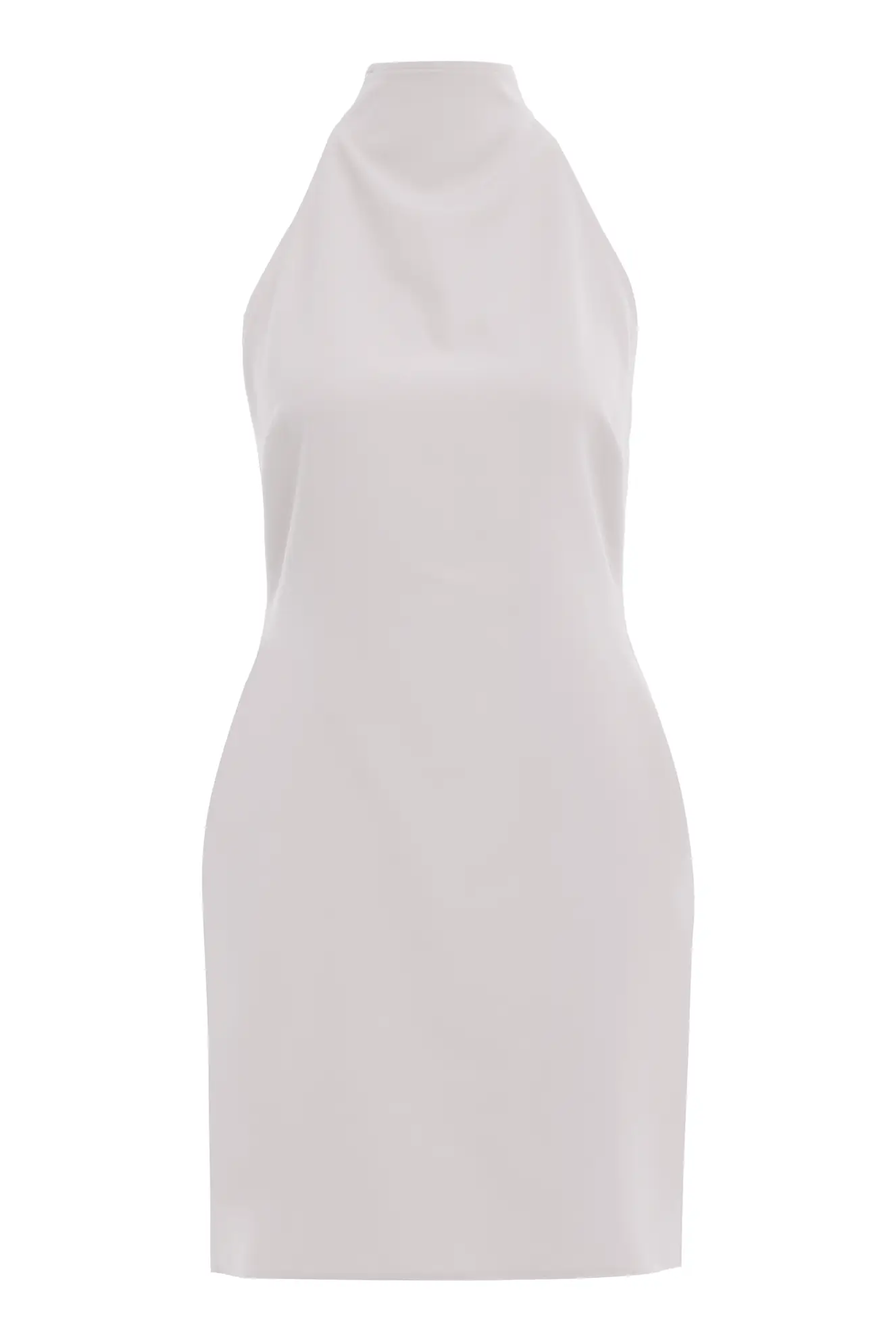 White Crepe Sleeveless Mini Dress