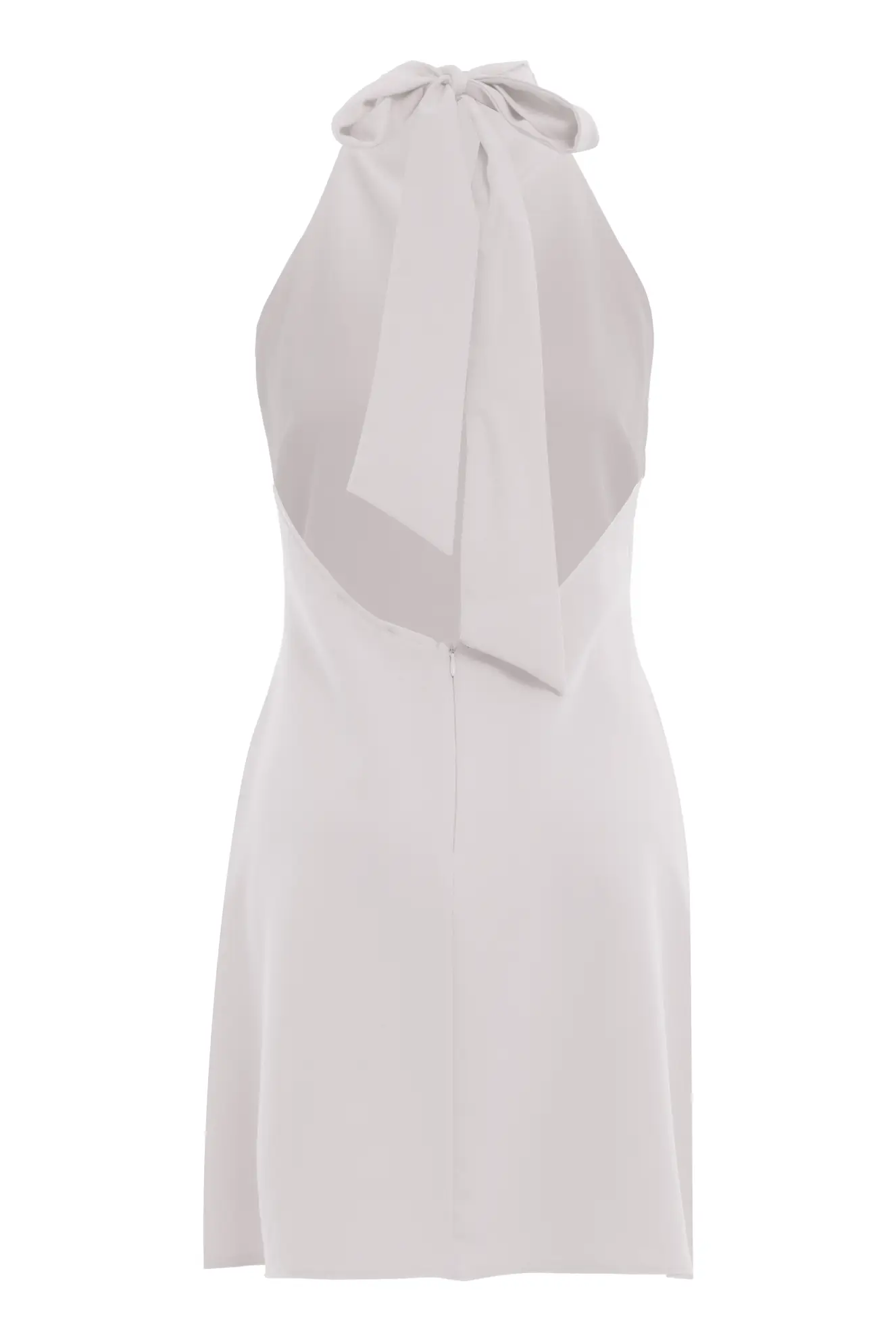 White Crepe Sleeveless Mini Dress