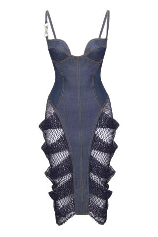 FRV Navy blue kot sleeveless mini dress - San Luis